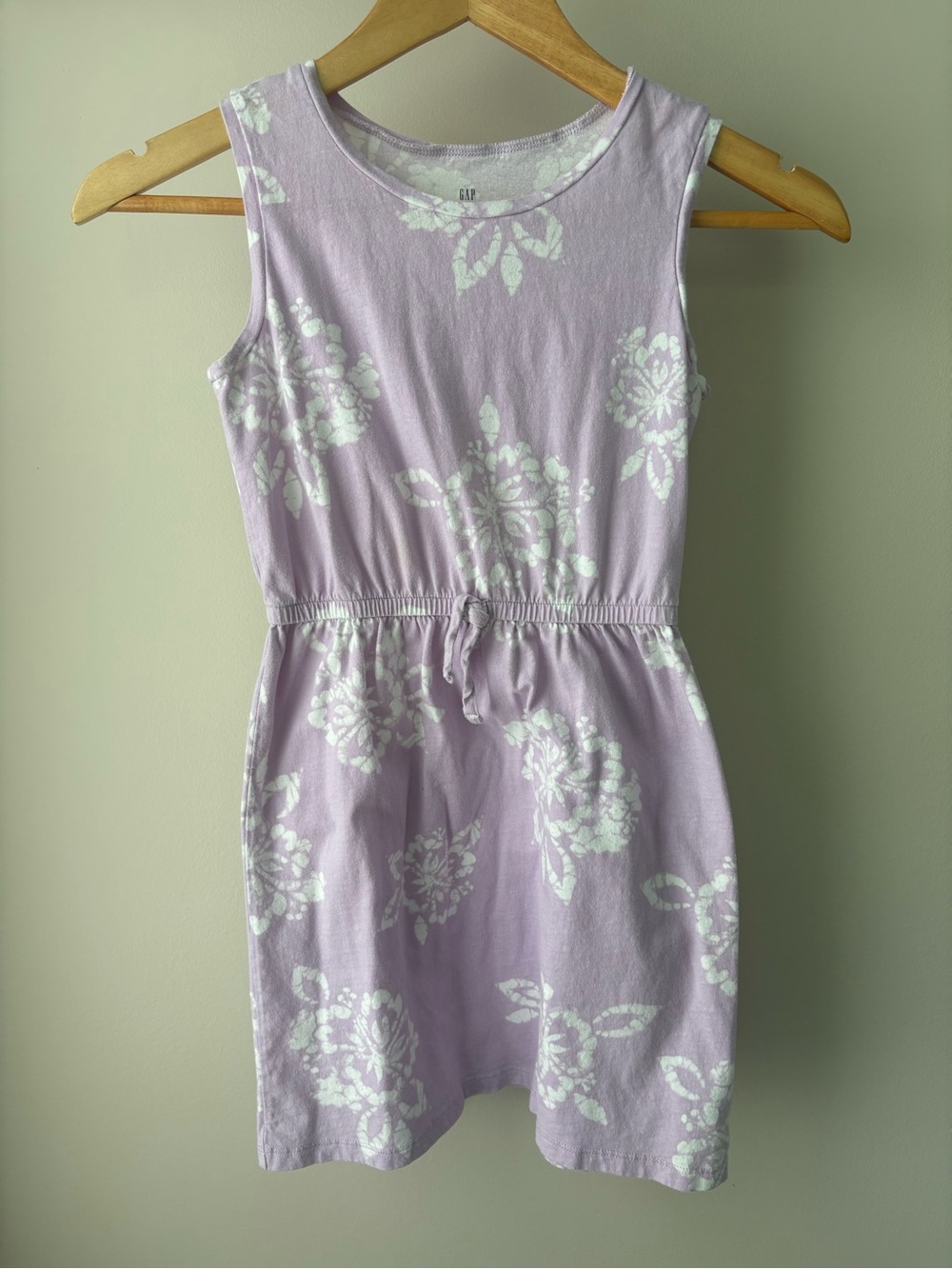 GAP Lavender Floral Tank Dress with Drawstring Size Girls M